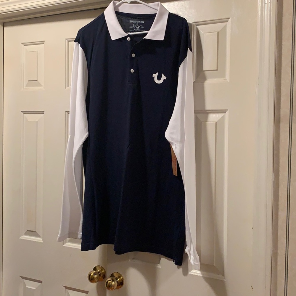 Men’s long sleeve  true religion polo